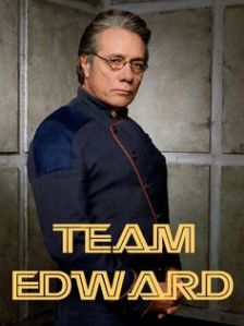 Edward James Olmos as Admiral Adama on the 2004-09 version of 